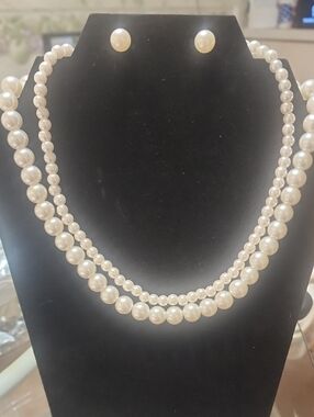 FP 4pcs Pearl Beaded Jewelry Set, Fashionable Minimalist 925 Silver Ingot Clasp